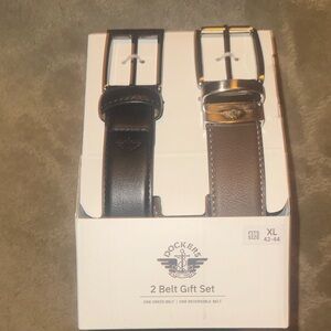 Dockers Black and Brown Two-Belt Gift Set